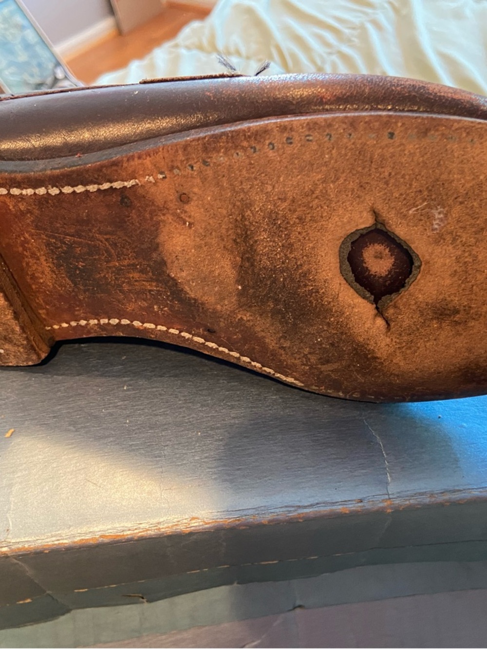Men's Brown Leather Penny Loafers - Picture 6 of 6